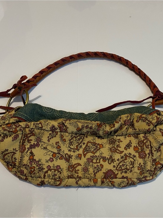The Unbranded Brand Handbags - Y2K Boho Corduroy Floral Paisley Mini Shoulder Bag